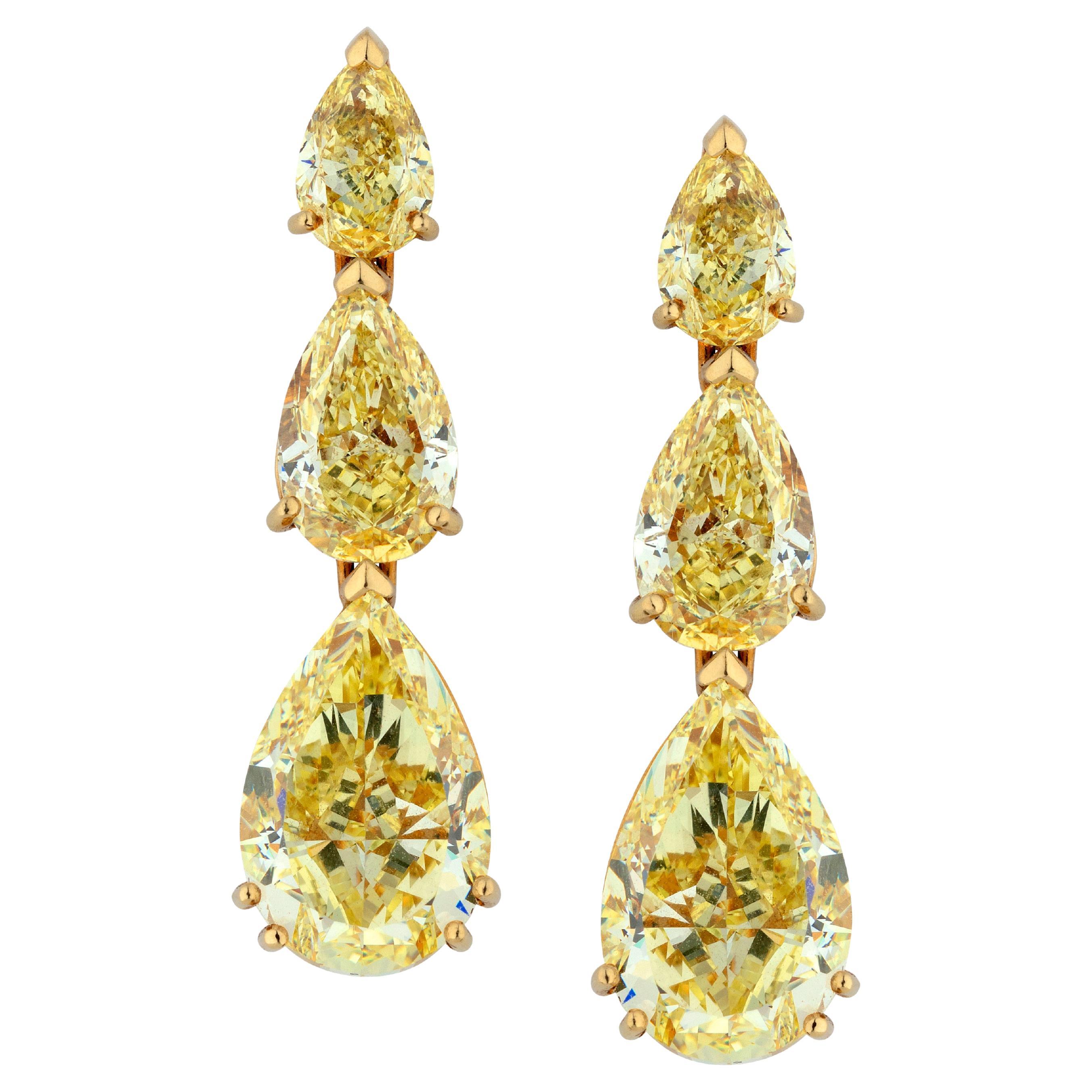 Gelbe Boucherer-Diamant-Ohrringe im Angebot