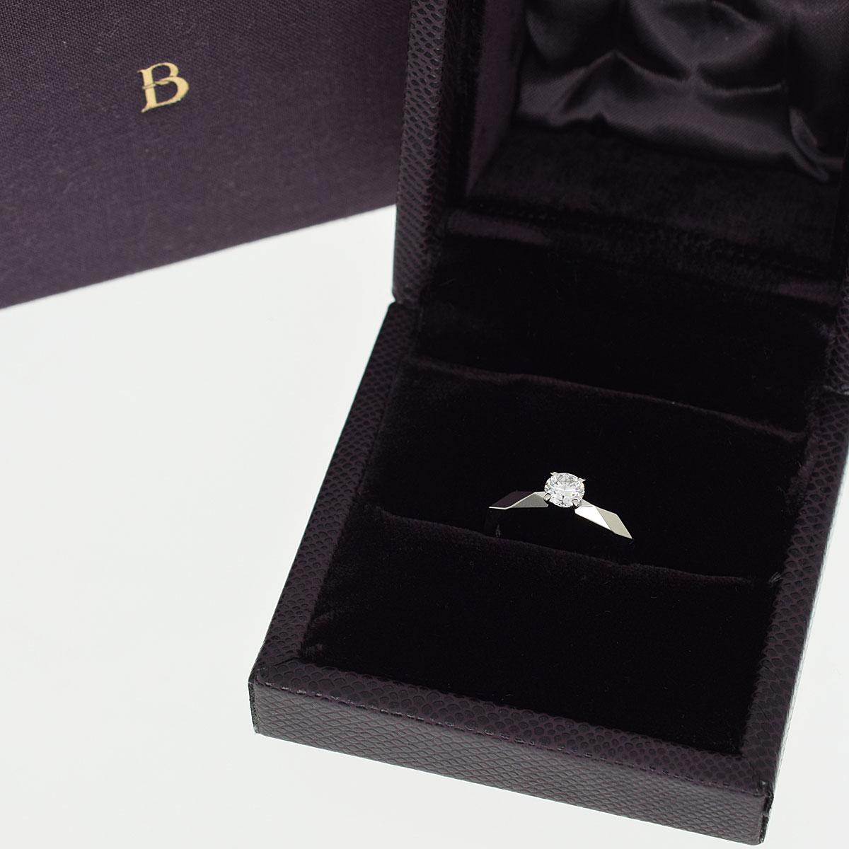 Boucheron 0.47 Carat Diamond 18 Karat White Gold Facet Solitaire Ring For Sale 5
