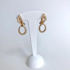 Boucheron 18 Carat Yellow Gold Diamond Earrings knot
