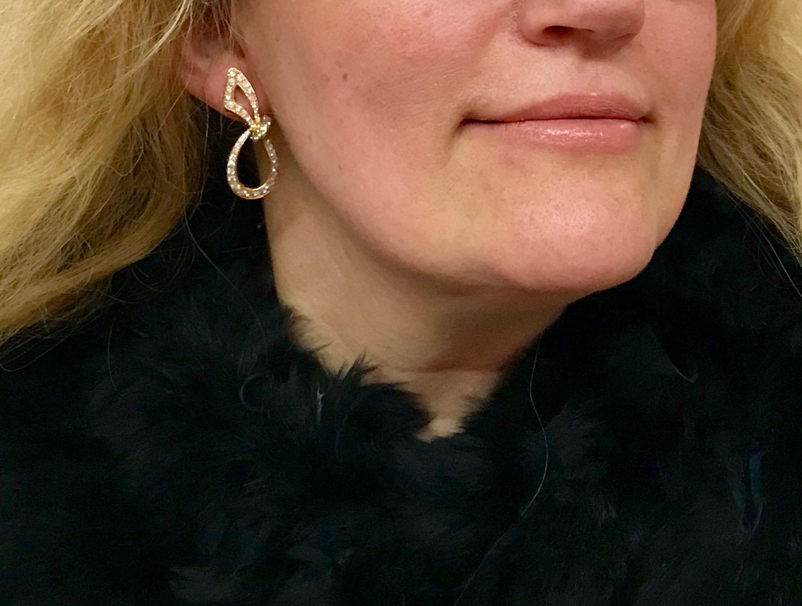 Orecchini Boucheron con diamanti in oro giallo 18 carati in vendita 2
