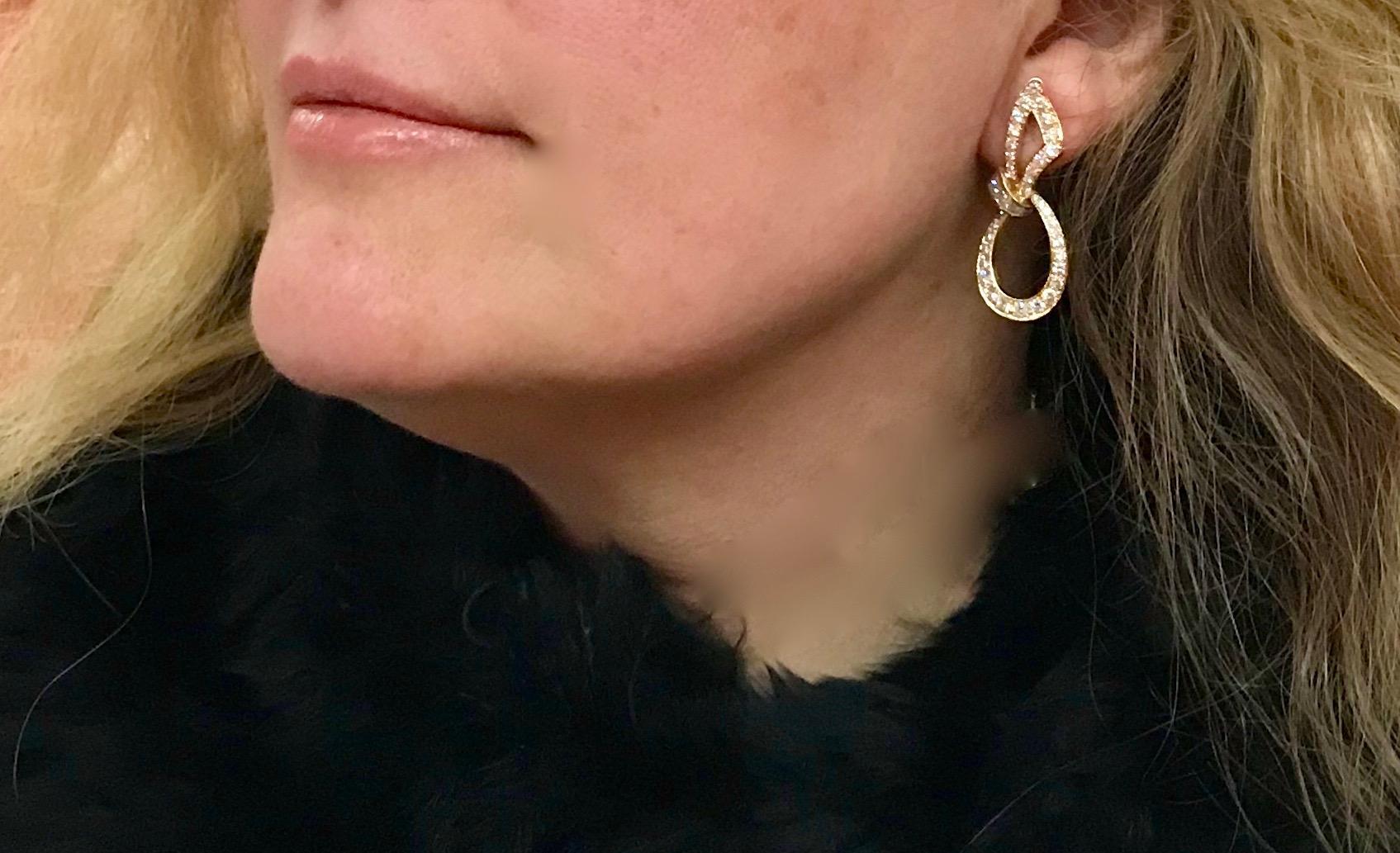 Orecchini Boucheron con diamanti in oro giallo 18 carati in vendita 3