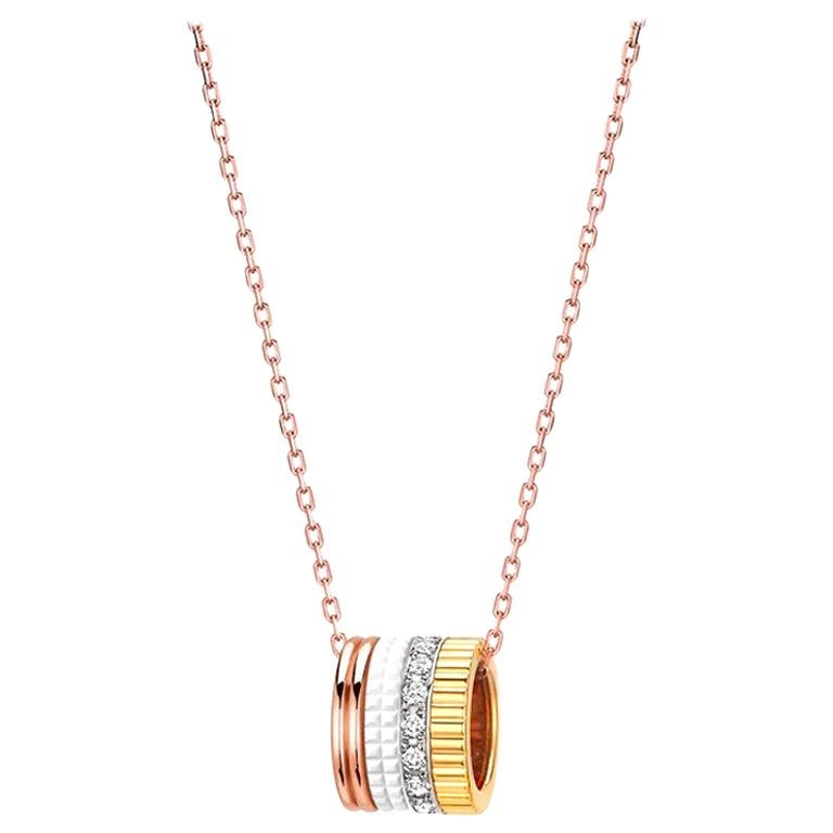 Boucheron 18 Karat Gold Quatre White Edition Pendant with Diamonds For Sale  at 1stDibs