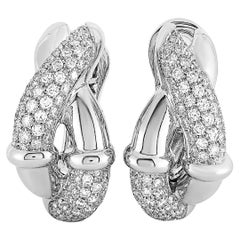 Boucheron 18 Karat White Gold 2.75 Carat Diamond Clip-On Earrings