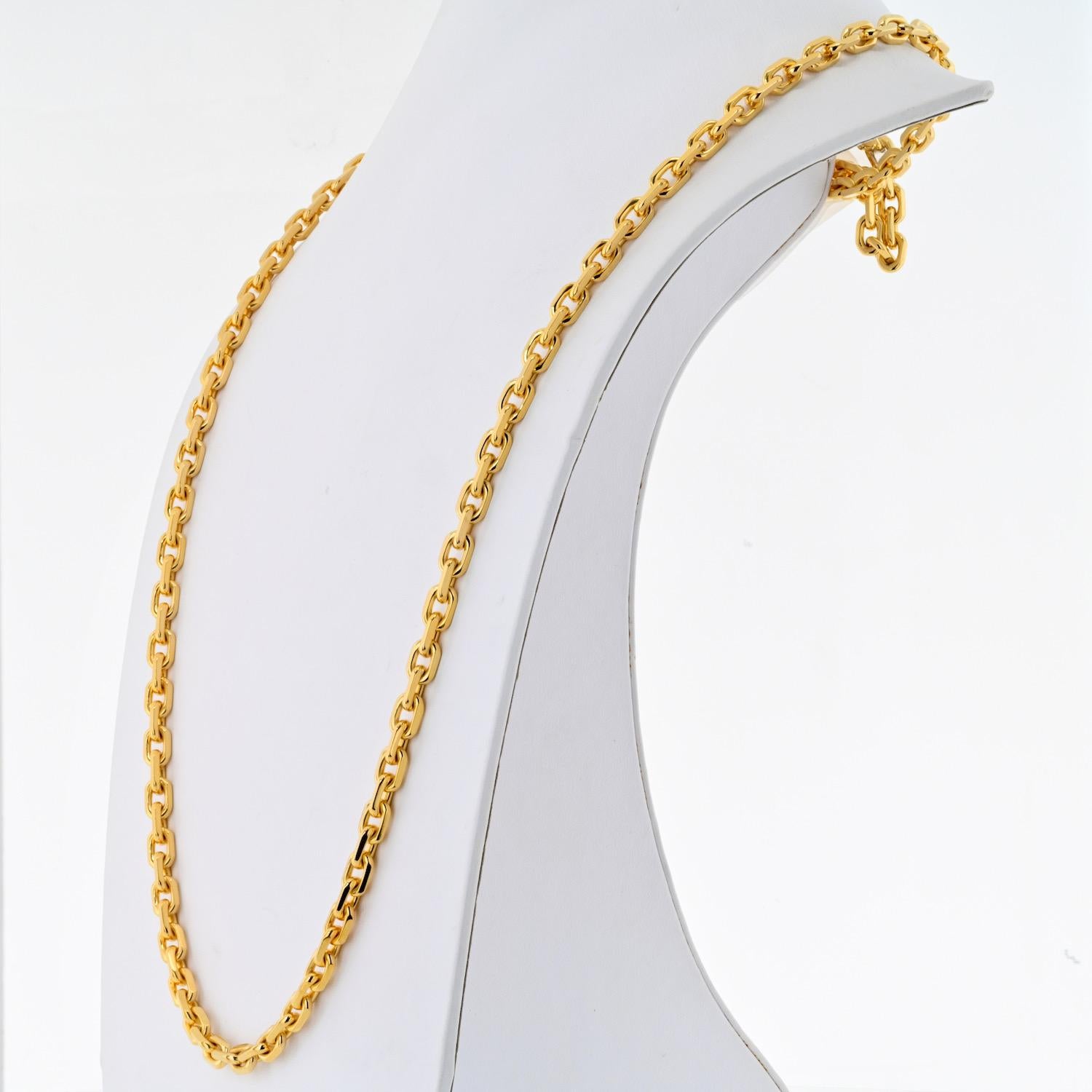 Modern Boucheron 18 Karat Yellow Gold 35 Inches Long Chain Necklace For Sale