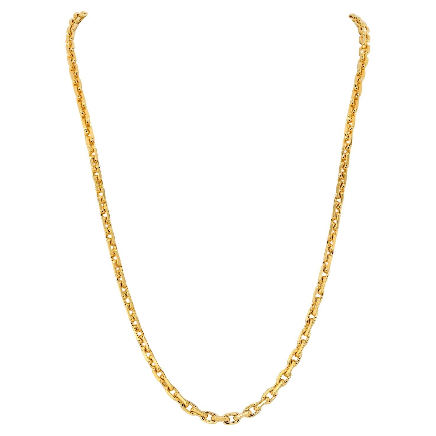 Boucheron 18 Karat Yellow Gold 35 Inches Long Chain Necklace For Sale