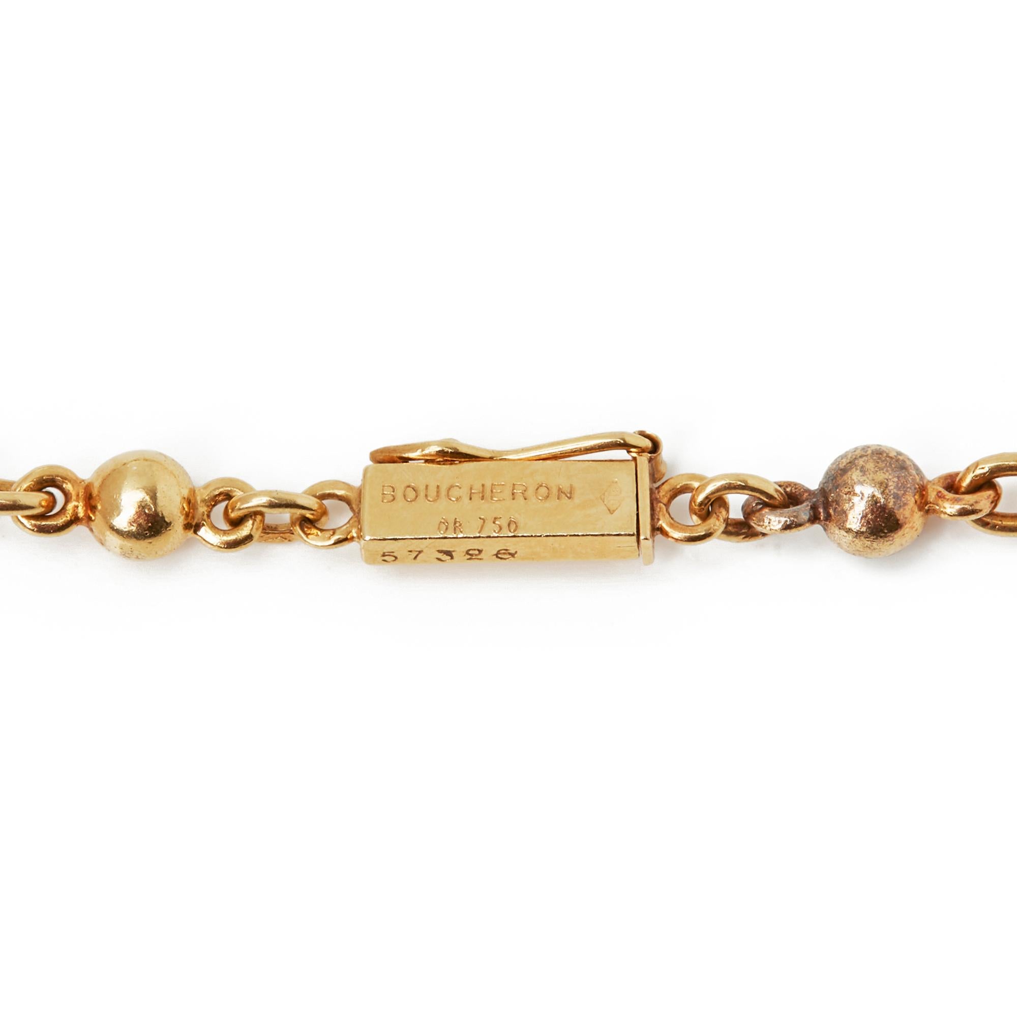 Marquise Cut Boucheron 18 Karat Yellow Gold Diamond & Ruby Dragonfly Pendant Necklace