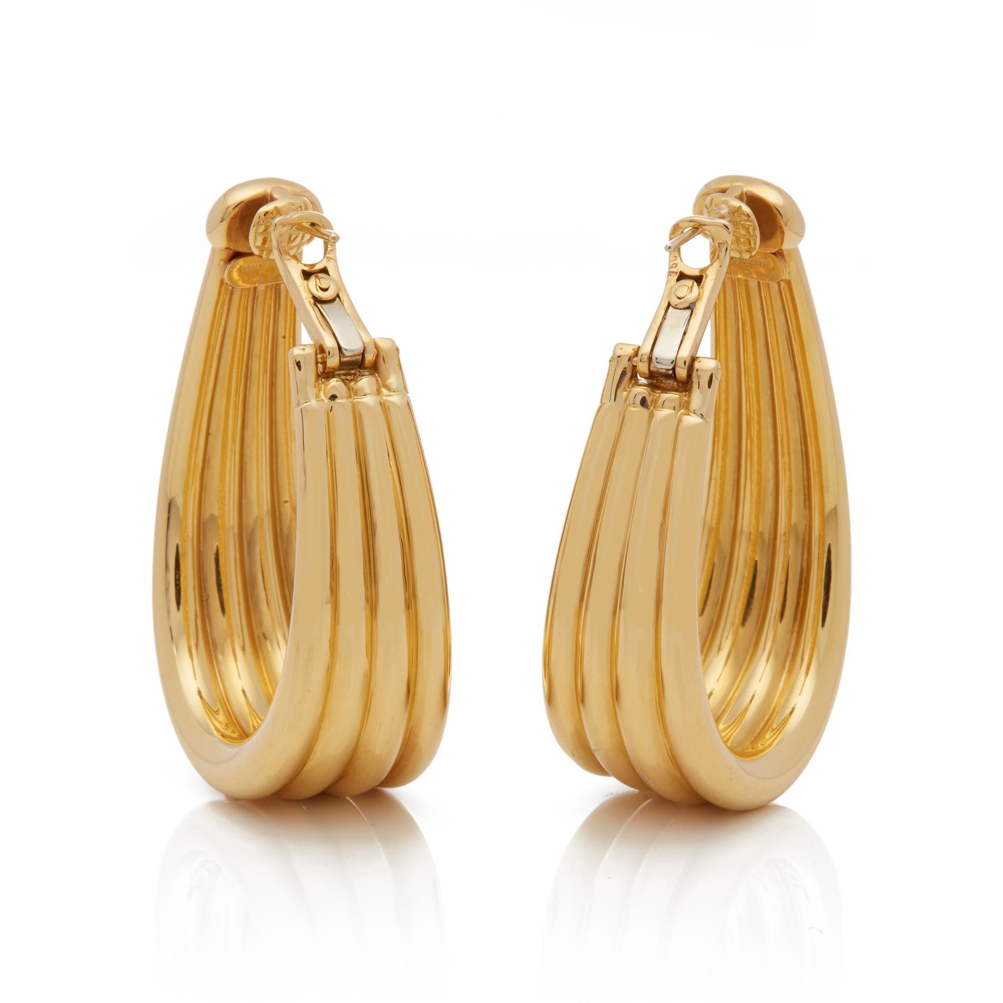 Modern Boucheron 18 Karat Yellow Gold Large Dress Hoop Earrings