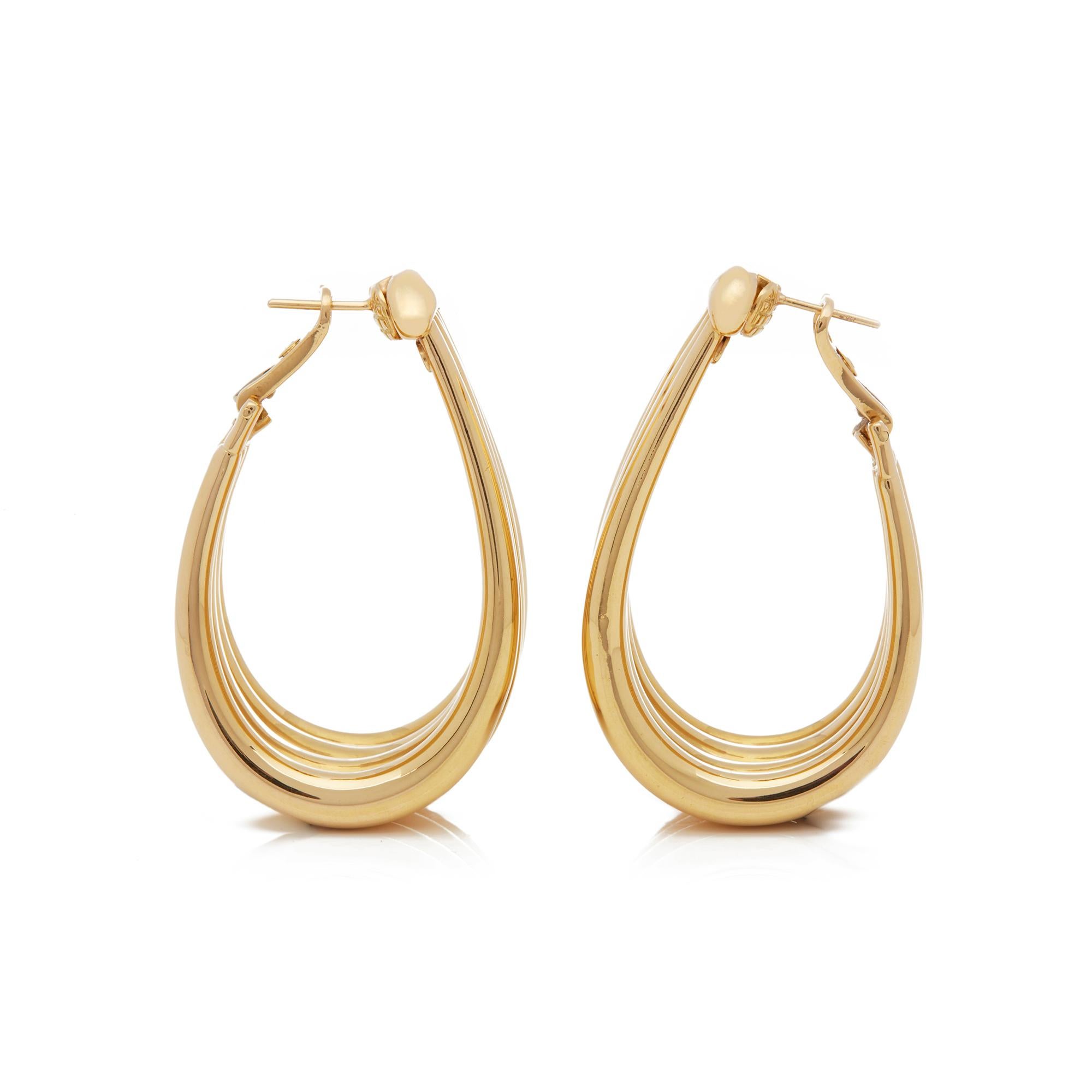 Boucheron 18 Karat Yellow Gold Large Dress Hoop Earrings In Excellent Condition In Bishop's Stortford, Hertfordshire