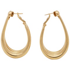 large 18 karat gold hoop earrings Boucheron 18 Karat Yellow Gold Large Dress Hoop Earrings