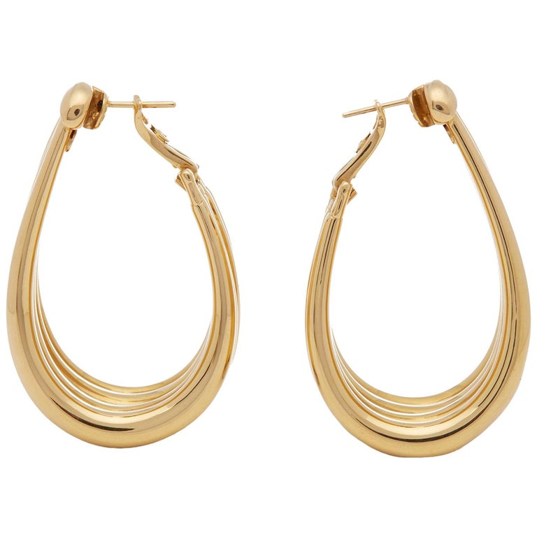 E-183 18K Yellow & White Gold Filled Twist Hoop Earrings