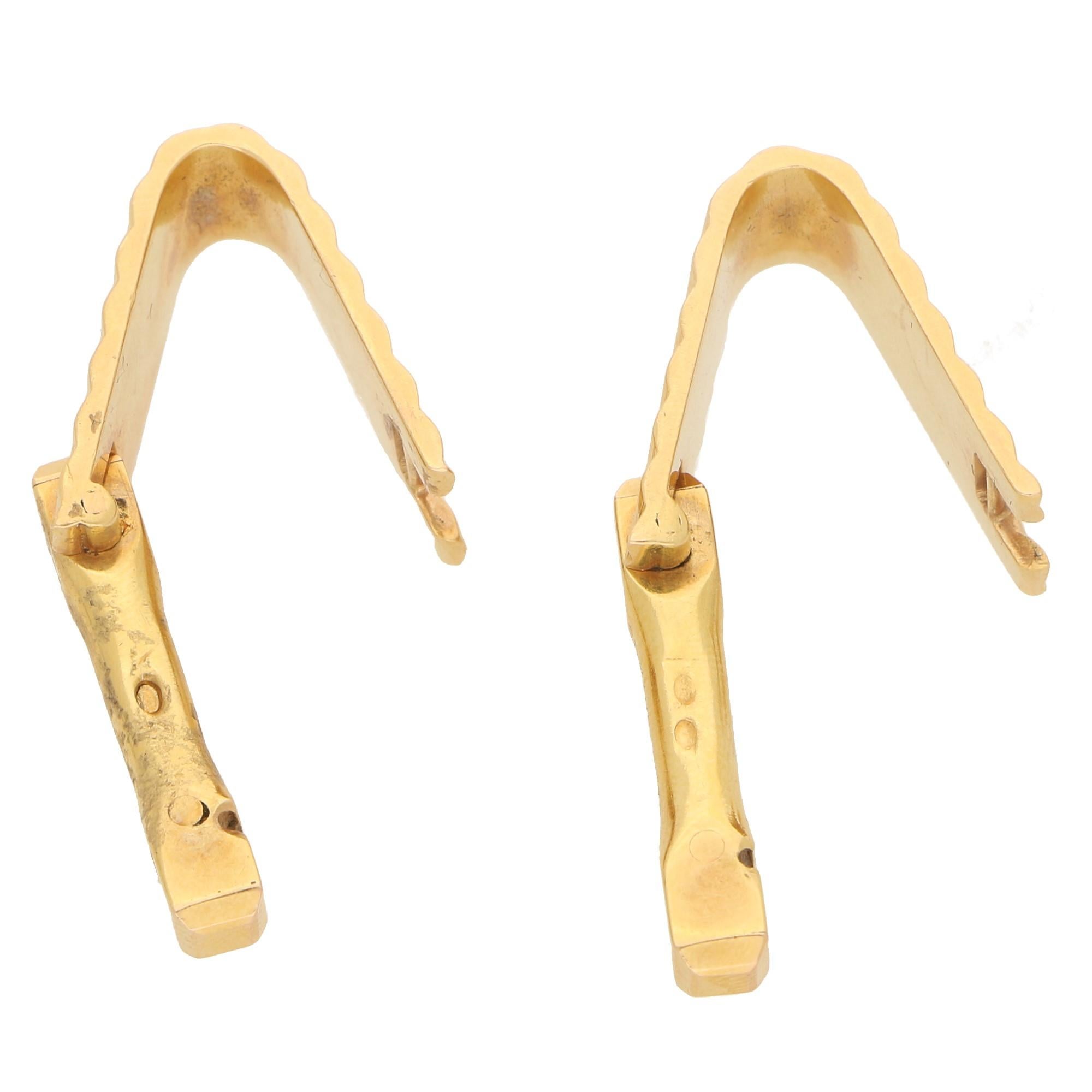 1940's Boucheron Stirrup Cufflinks Set in 18k Yellow Gold 1