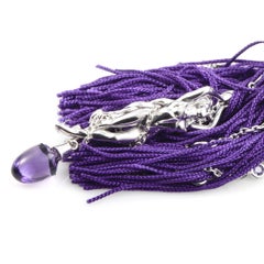 Boucheron 18K Gold Diamond, Sapphire, & Amethyst Fringe Secret Pendant Necklace