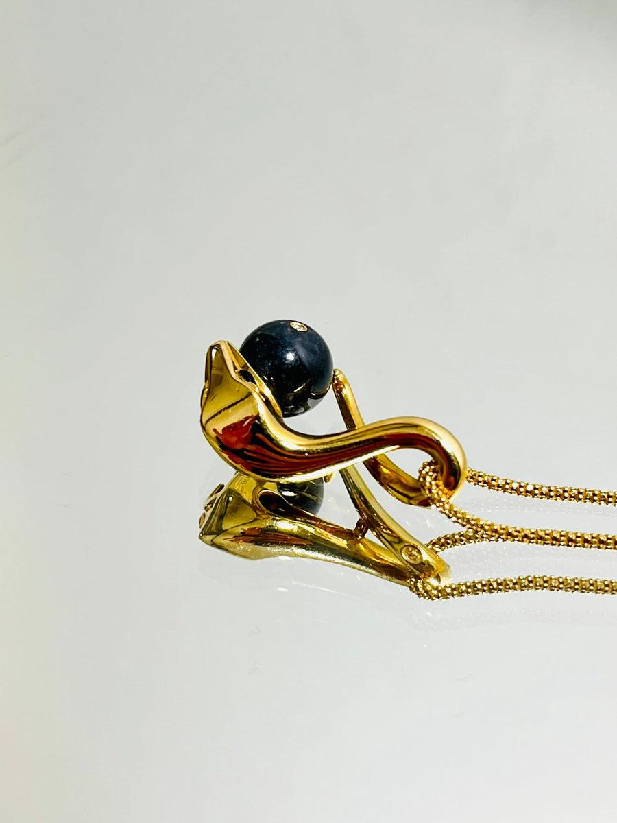 Boucheron 18k Gold, Jade & Diamond Serpent Necklace For Sale 3