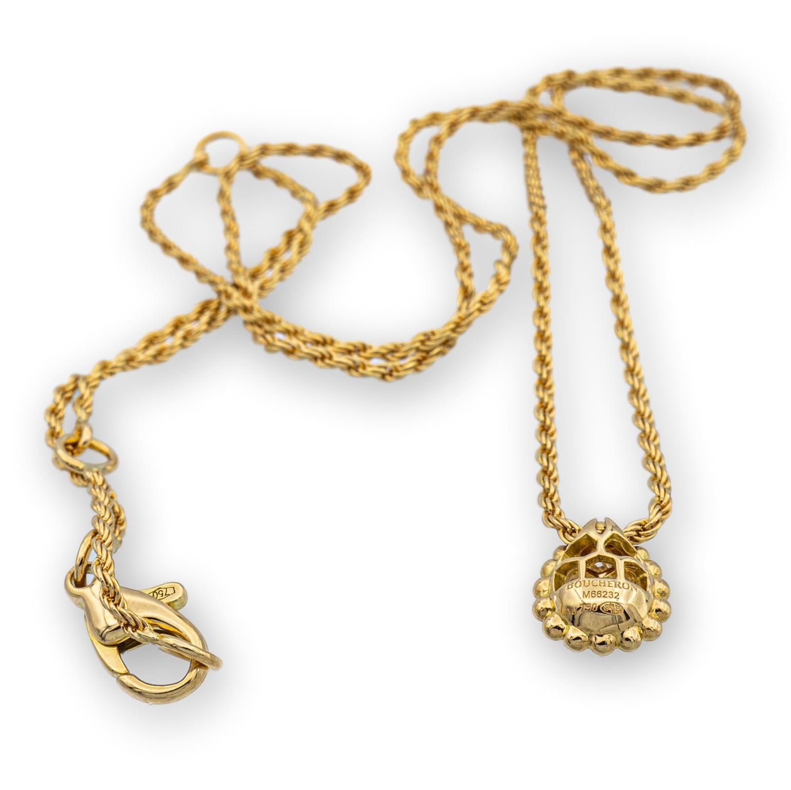 Modern Boucheron 18K Rose Gold Serpent Boheme Pendant Necklace Small .13ct