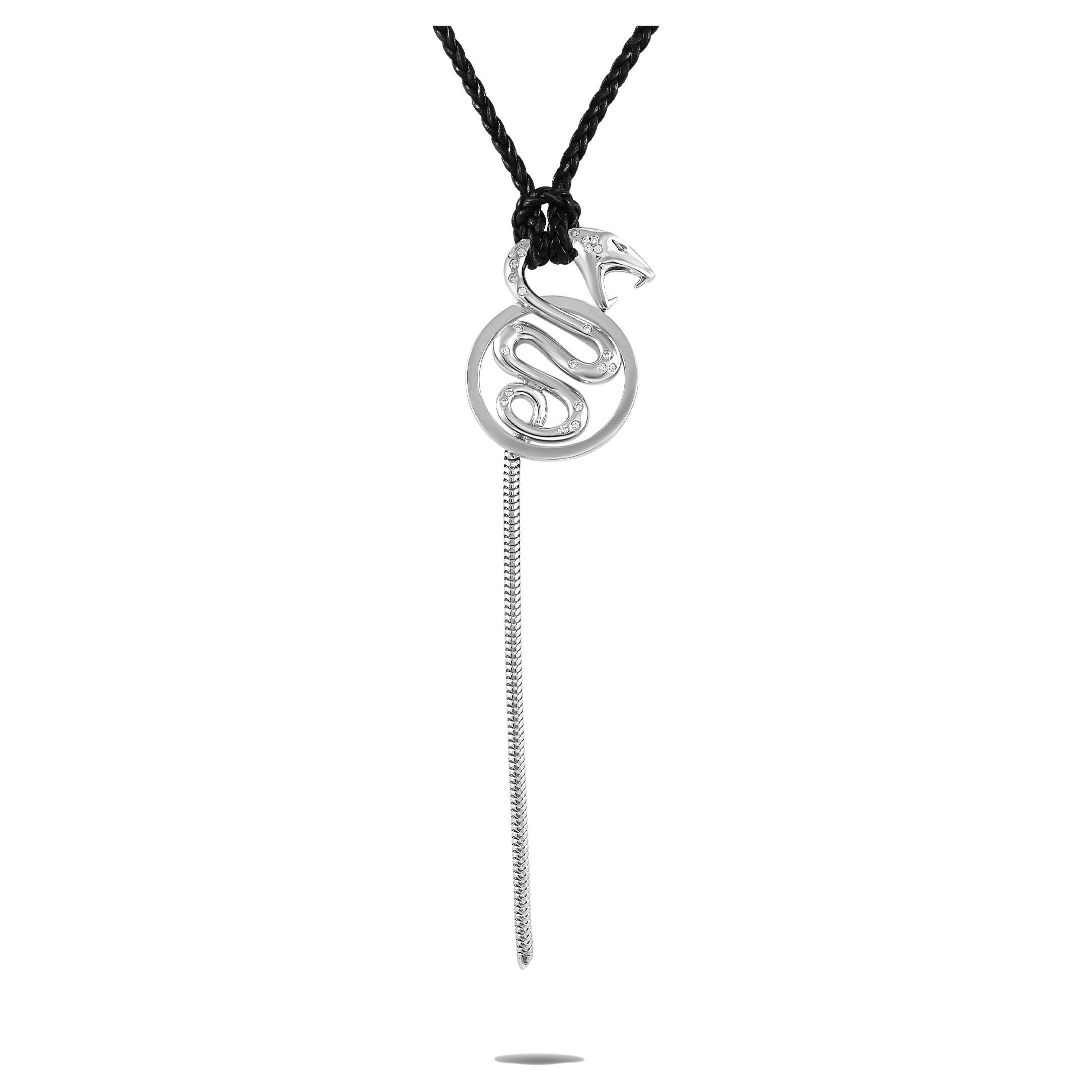 Boucheron 18K White Gold 0.32 Ct Diamond Serpent Necklace For Sale at  1stDibs | boucheron long necklace