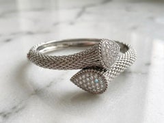 Boucheron 18K Weißgold & 2,60ct Diamant Armband Armreif