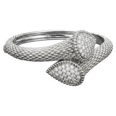 Boucheron 18K Weißgold & 2,60ct Diamant Armband Armreif