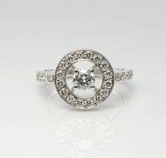 Boucheron 18K White Gold Circle Ring, VVS1 Diamonds, Total 0.76 Carat