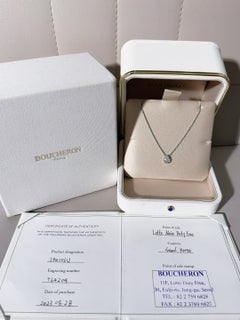 Boucheron 18K White Gold Pave Diamond Bohemian Drop Necklace