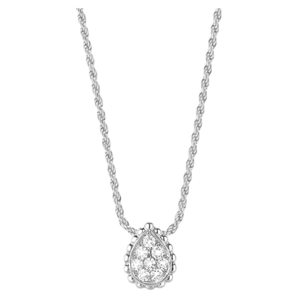 Boucheron Halskette aus 18-karätigem Weißgold mit Pavé-Diamanten im Bohemian-Stil
