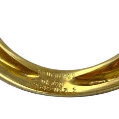 BOUCHERON 18K Yellow Gold 0.40ct Diamond and Sapphire Ring circa 1970