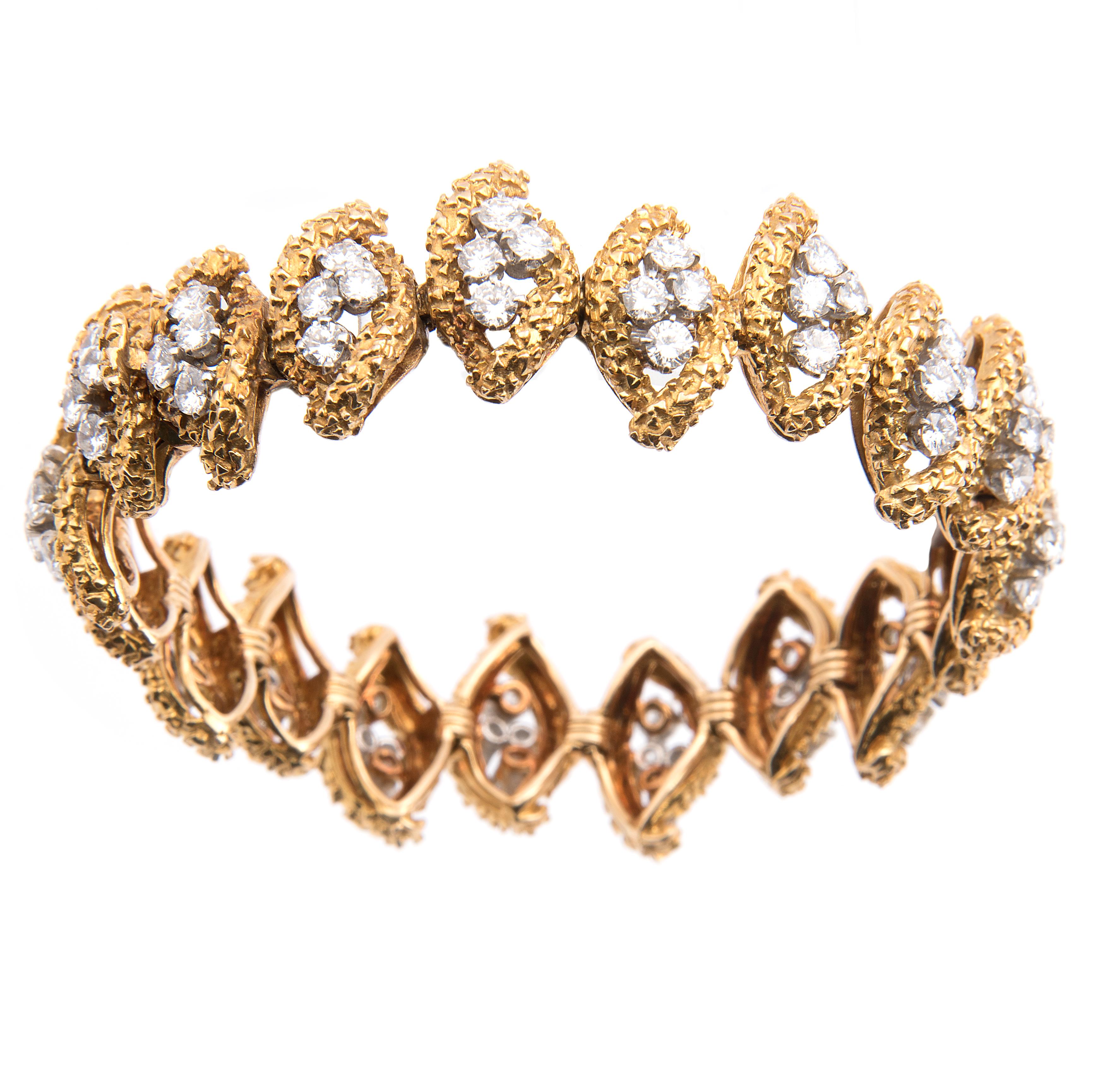 Boucheron 18k Yellow Gold and Diamond Bracelet For Sale 1