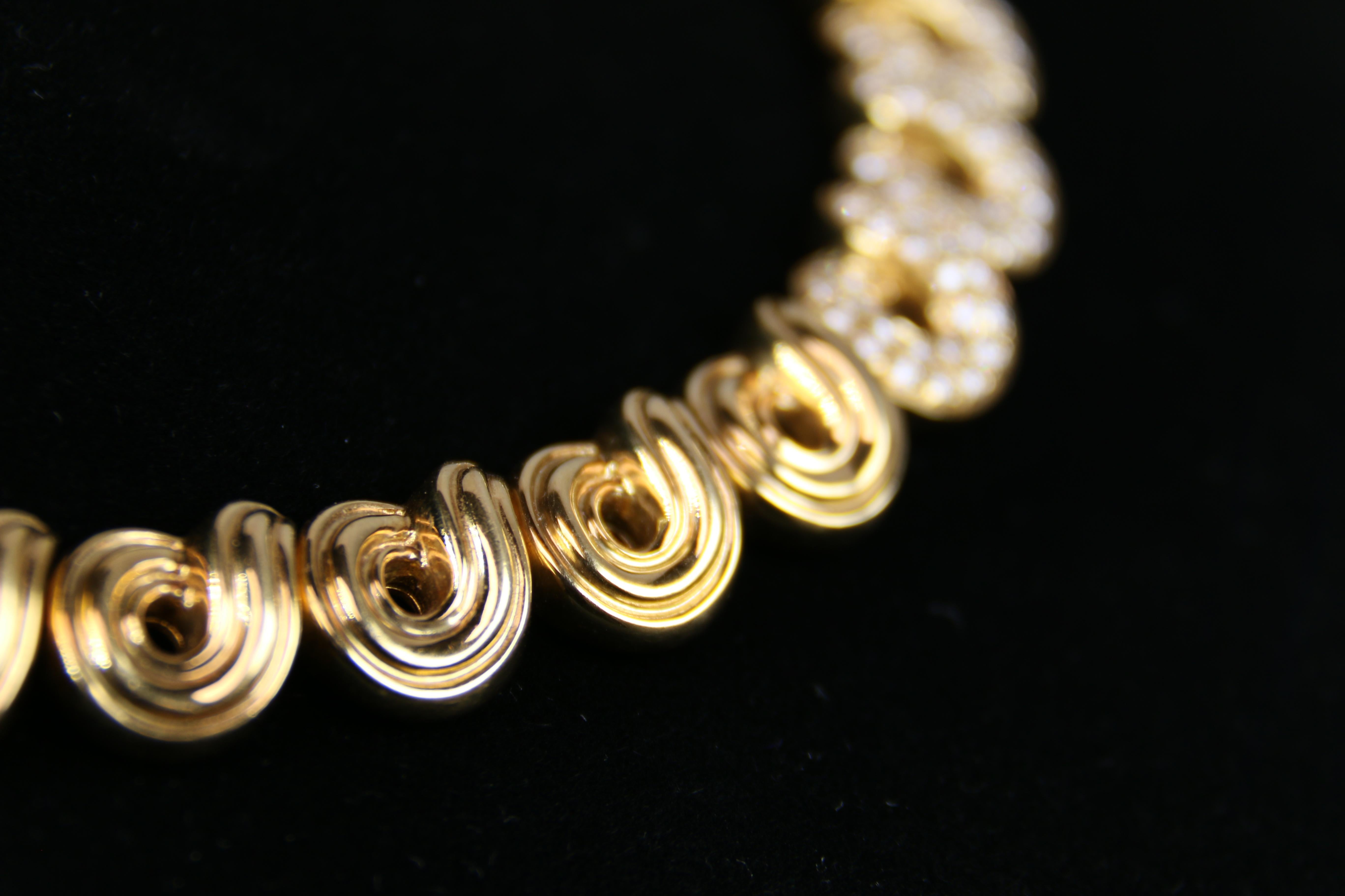 Boucheron 18 Karat Yellow Gold and Diamond Necklace In Good Condition For Sale In Dallas, TX