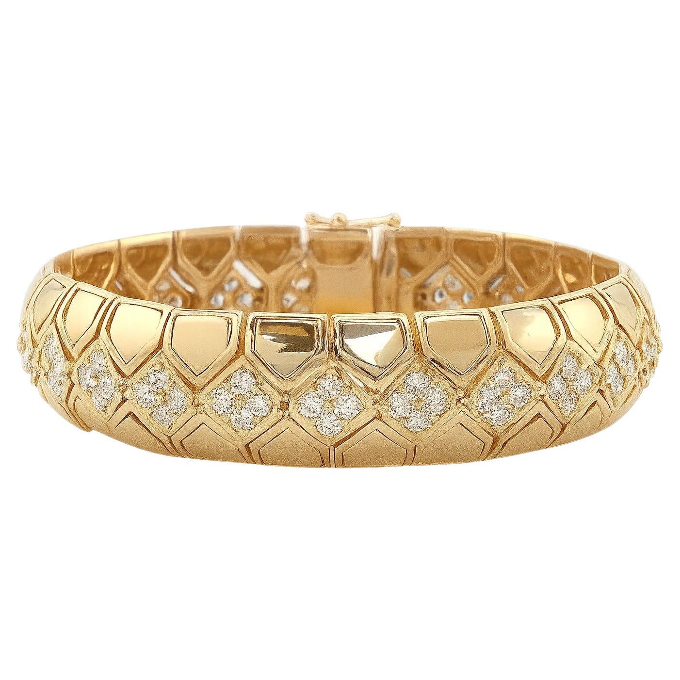 Boucheron 18K Yellow Gold Diamond Bracelet For Sale