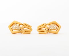 Boucheron 18K Yellow Gold Diamond Drop Earrings, 1.50ct, France