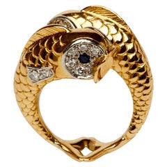 Boucheron 18k Yellow Gold, Diamond, Sapphire Ring