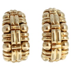 Boucheron 18k Yellow Gold Hoop Earrings Clip on 37.2g