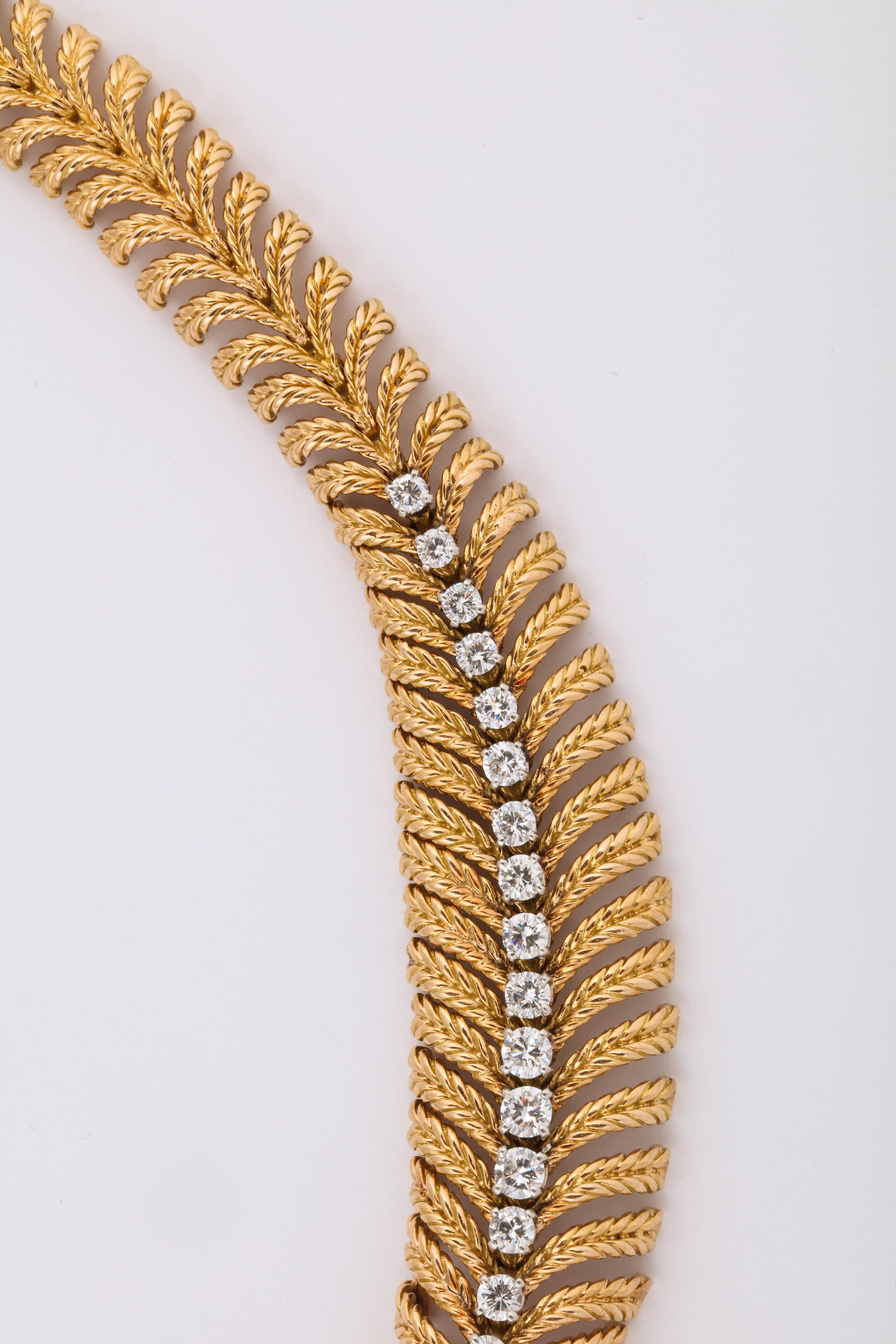 Retro Boucheron 18 Karat Yellow Gold Ruby and Diamond Necklace For Sale