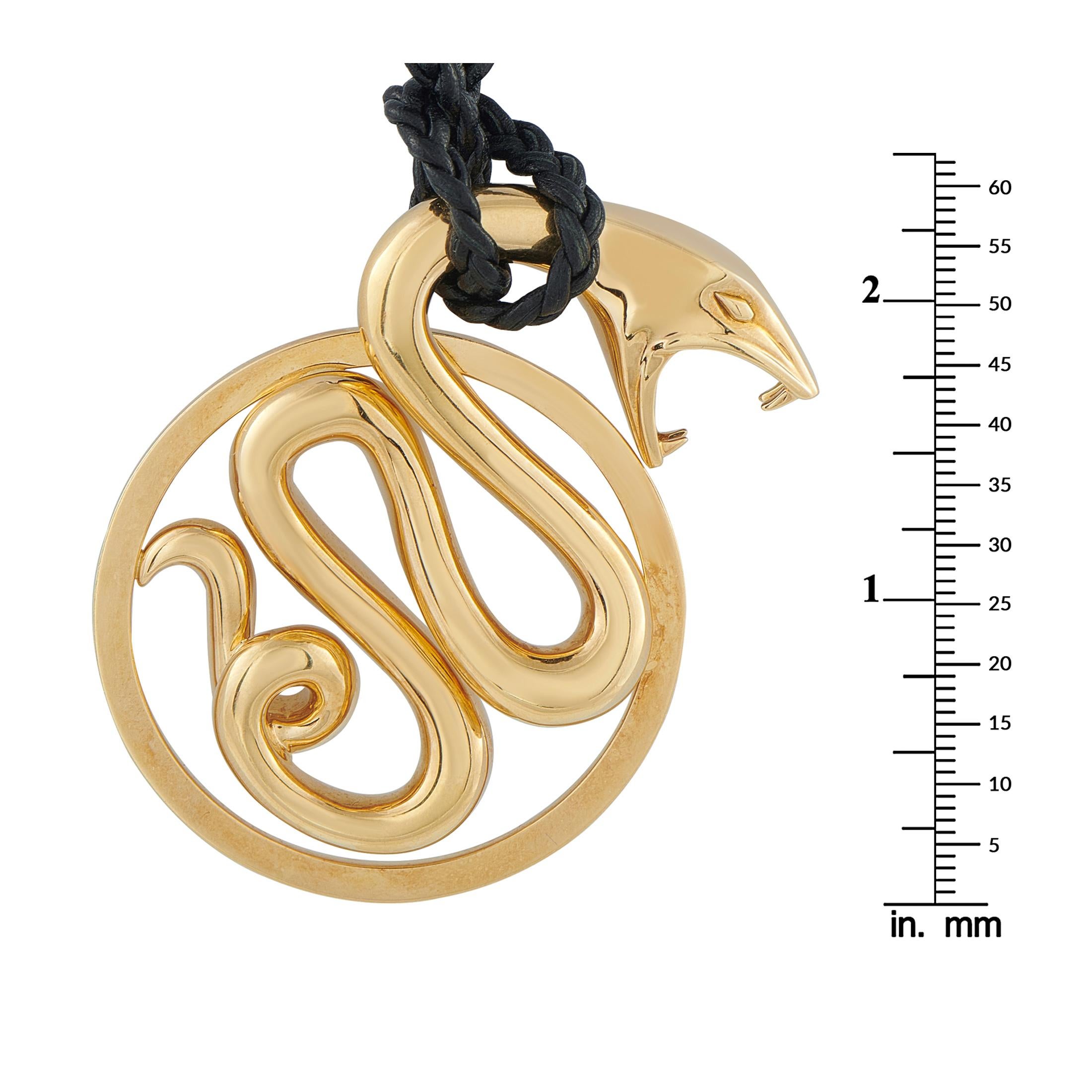 Boucheron 18K Yellow Gold Serpent Cord Necklace en vente 1