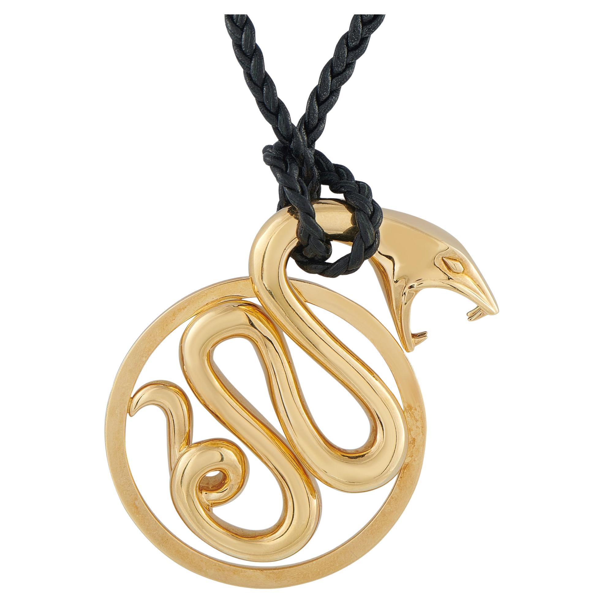 Boucheron 18K Yellow Gold Serpent Cord Necklace en vente