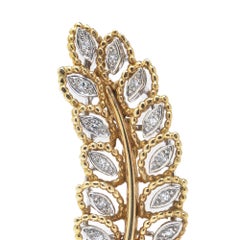 Boucheron 18KT Gold Diamond Leaf Brooch