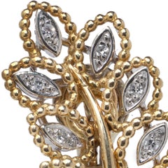 Boucheron 18KT Gold Diamond Leaf Clip Earrings