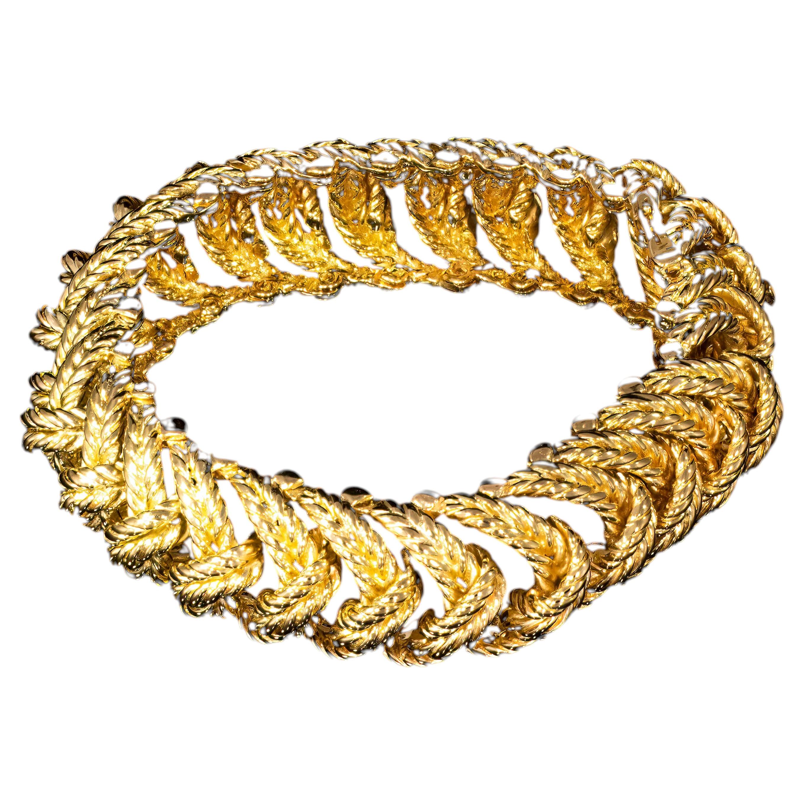 Pre-owned Boucheron 18kt Yellow Gold Bracelet, Paris C. 1940, Signed & Numbered