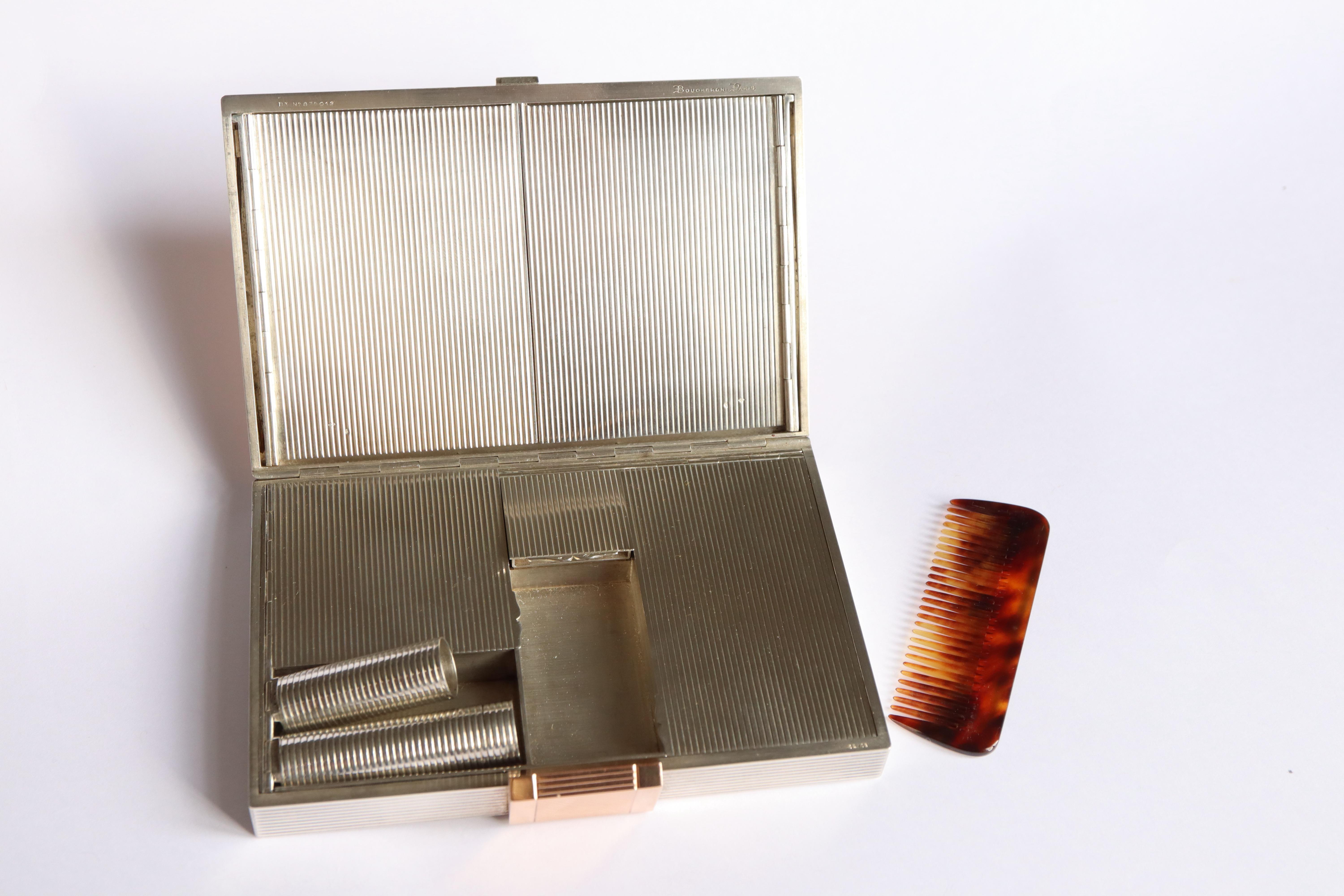 De las mujeres BOUCHERON, años 1940-1950 Kit de Belleza Oro Plata Rubíes con Bolsa y Caja en venta