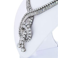 Boucheron 1960s Platinum 111 Carat Magnificent Musical Note Diamond Necklace