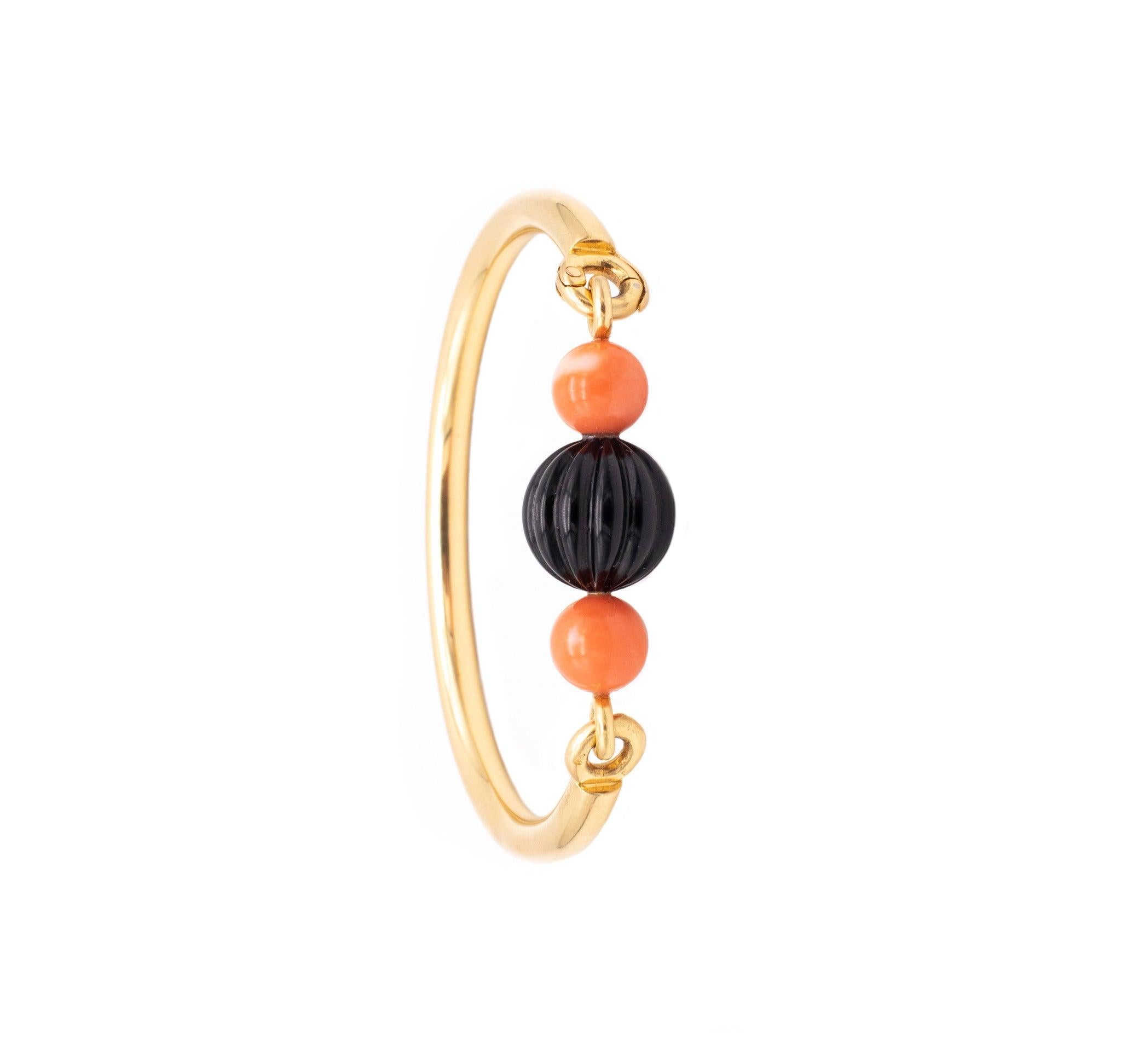 BOUCHERON 1970 Paris Colorful Bracelet In 18Kt Yellow Gold With Coral And Onyx 2