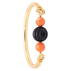 BOUCHERON 1970 Paris Colorful Bracelet In 18Kt Yellow Gold With Coral And Onyx