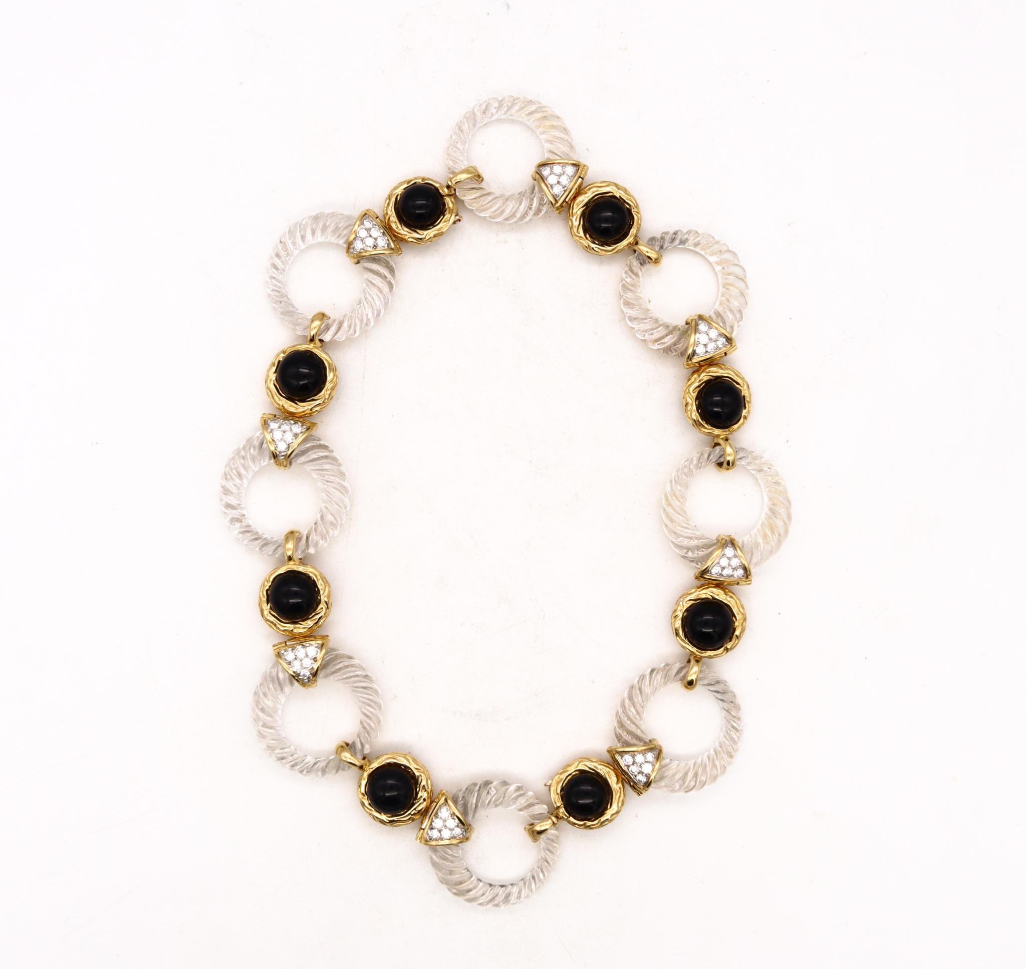 Boucheron 1970 Paris Convertible Necklace Bracelets 18Kt 48.84 Diamonds & Quartz For Sale 6