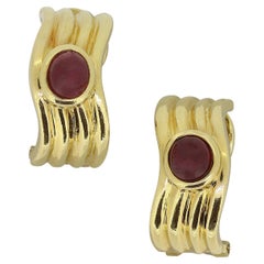 Boucheron 1970s Cabochon Ruby Earrings