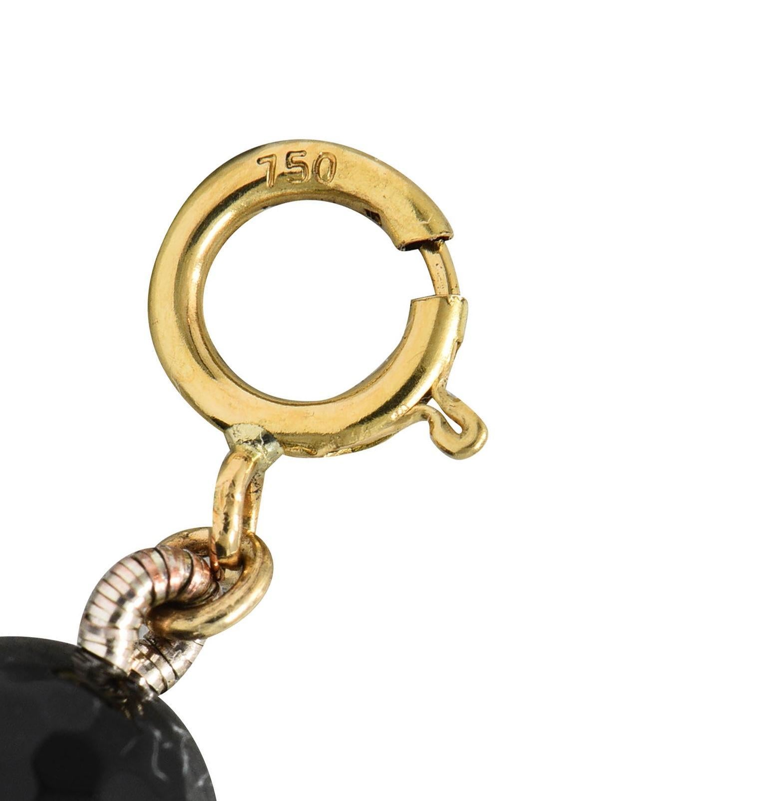 Boucheron 1970 Diamante Onice Oro 18K Collana vintage con perline e nappe Sautoir in vendita 2