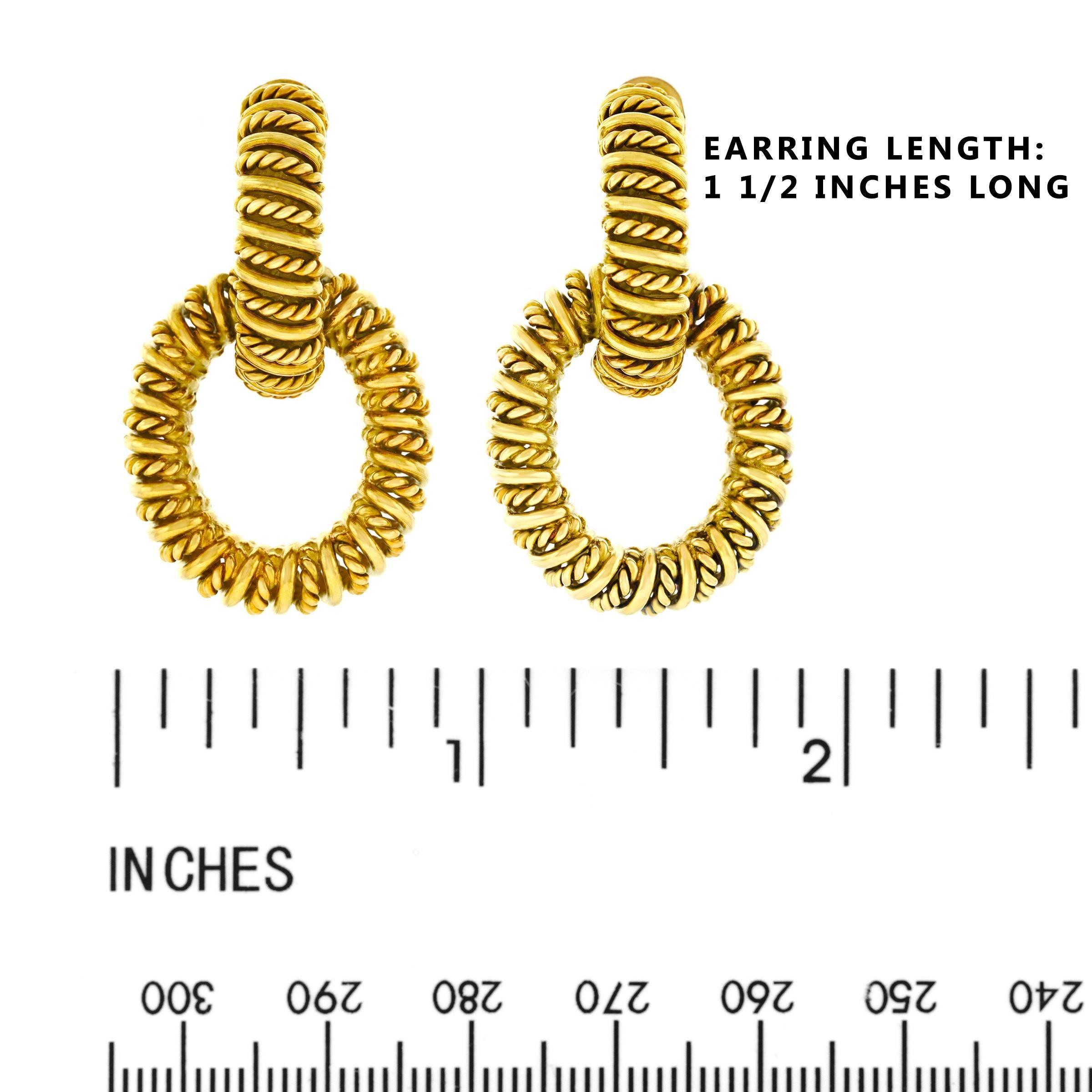 Boucheron 1970s Modernist Gold Earrings 1