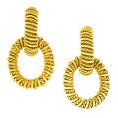 Boucheron 1970s Modernist Gold Earrings