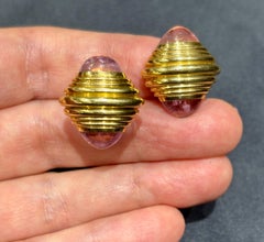 Boucheron 1980s 18k gold and tourmaline earrings