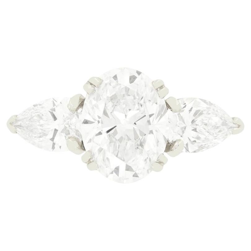 Boucheron 3.10ct Diamond Diamond Three Stone Ring , c.1980s For Sale