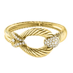 Boucheron Bracciale Cocktail Oro 18 Kt 3.5 Ct Diamante /Cuffia Estate 68Gm