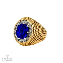 Boucheron 3,70 ct. Erhitzungsfreier Kaschmir-Saphir-Ring, ca. 1950